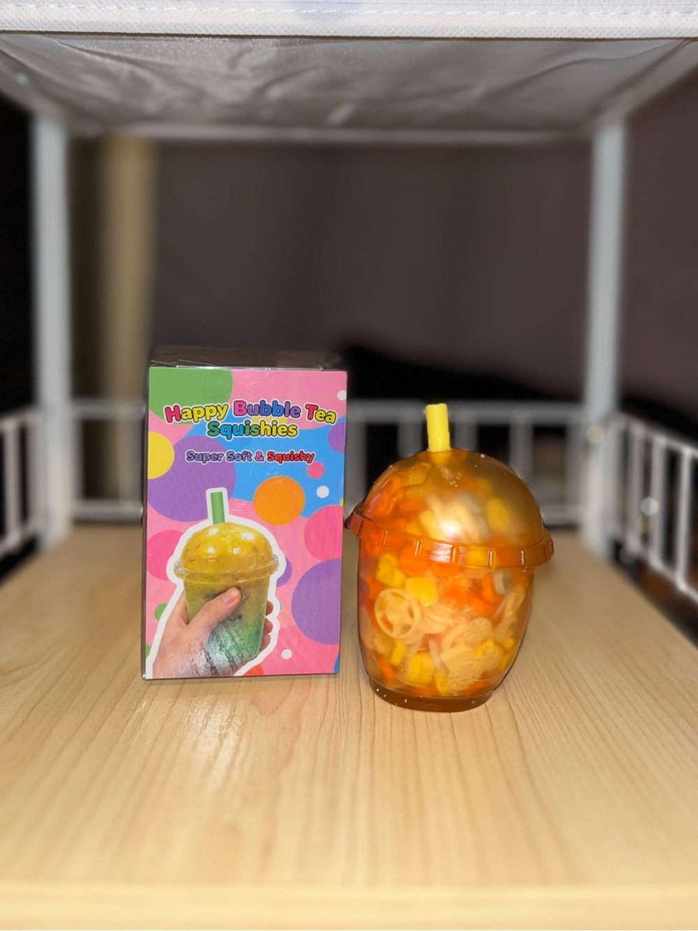 Orange Bubble Tea Crunchy Squishy